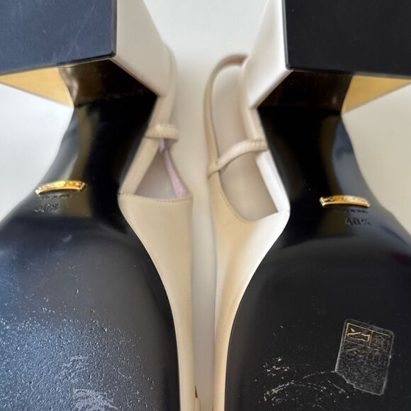 GUCCI Baby Horsebit Slingback Block Heel Pump White Ivory Size EU 40.5 US 10.5 - Picture 8 of 8